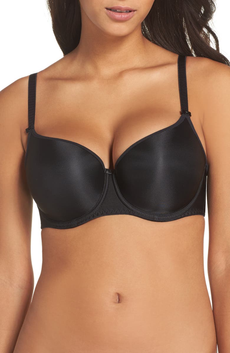 Fantasie Underwire Smoothing T-Shirt Bra, Main, color, Black