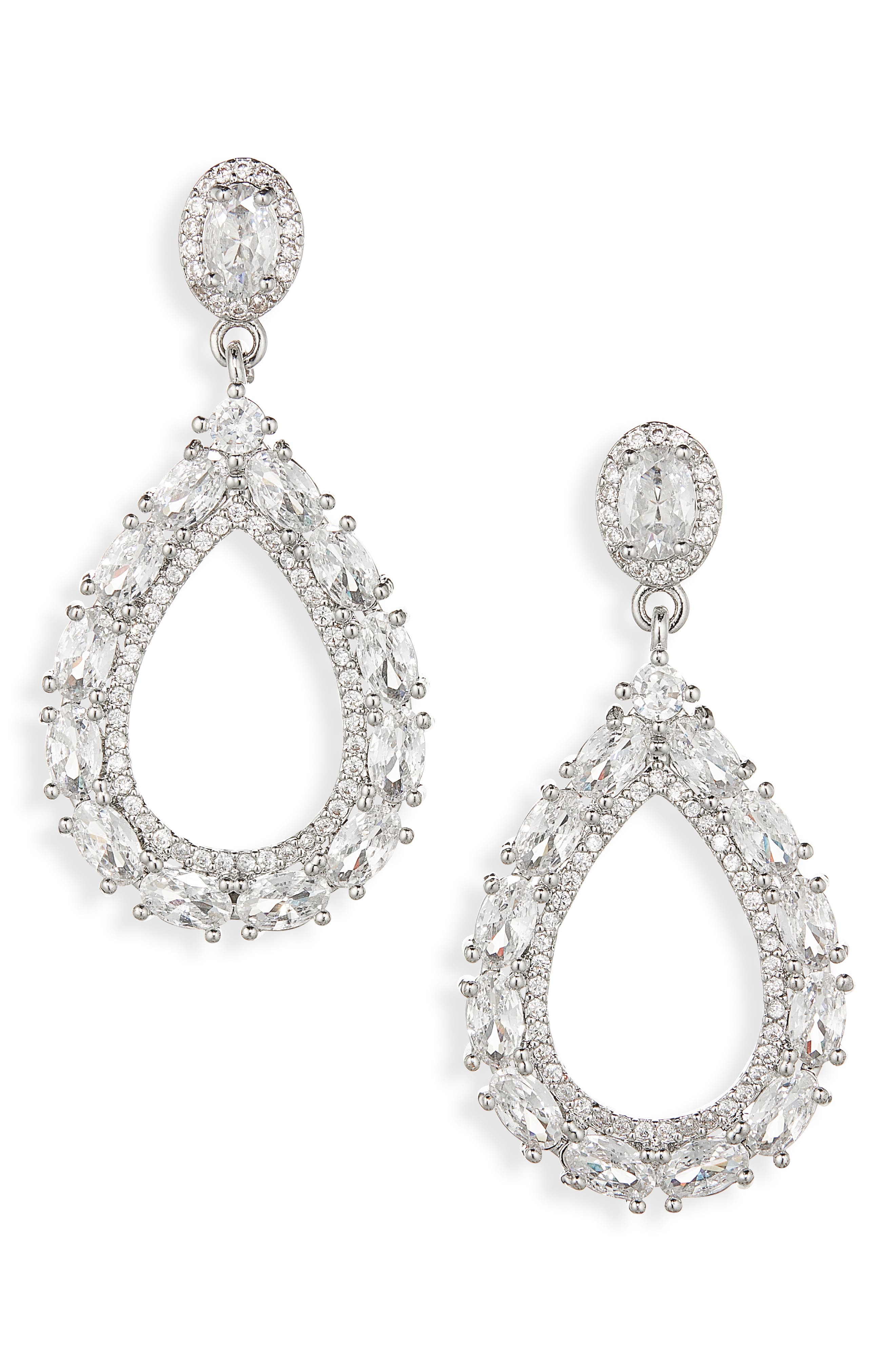 Cara Crystal Open Drop Earrings