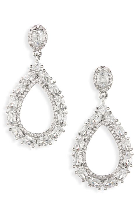 Crystal Open Drop Earrings