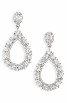 Cara Crystal Open Drop Earrings