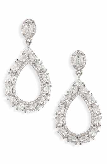 Cara Crystal Open Drop Earrings
