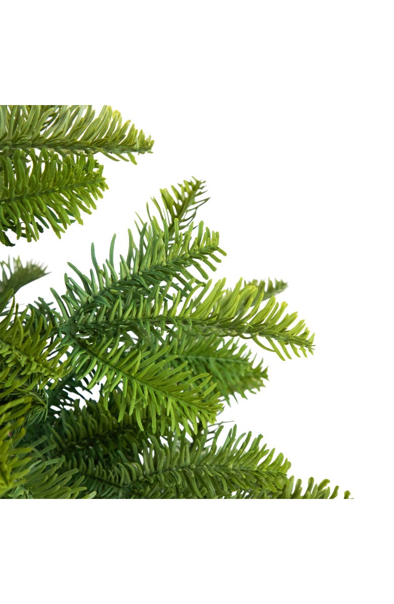 Northlight Pine Artificial Christmas Tree in Round Gingham Pot - 28" - Unlit, Alternate, color, Green