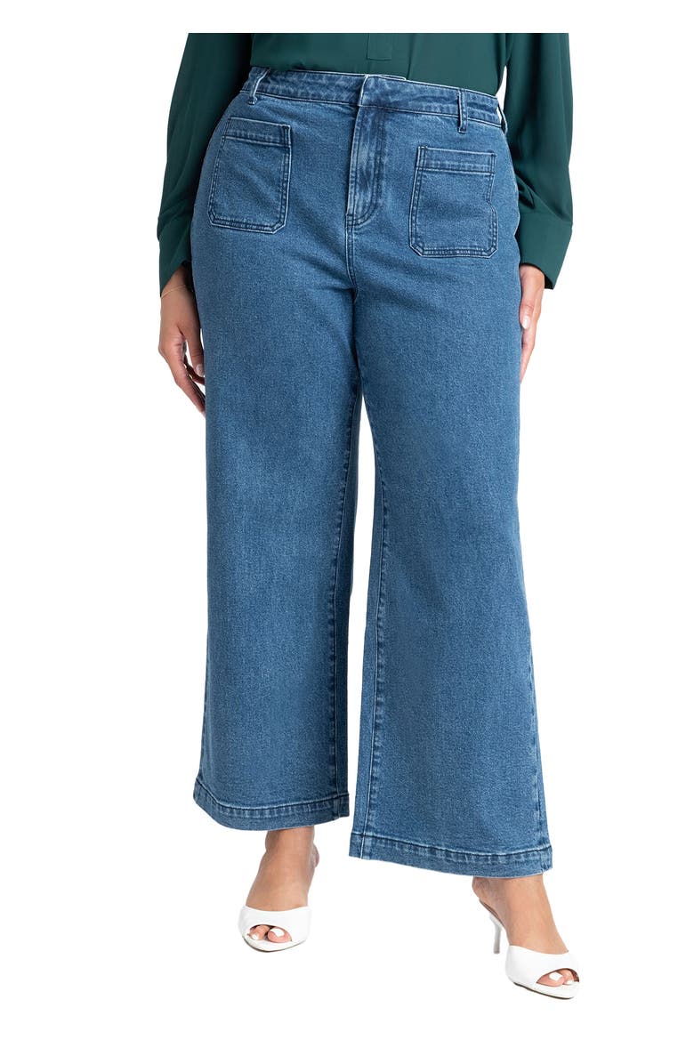 ELOQUII The Trouser Jean, Main, color, Medium Wash Denim