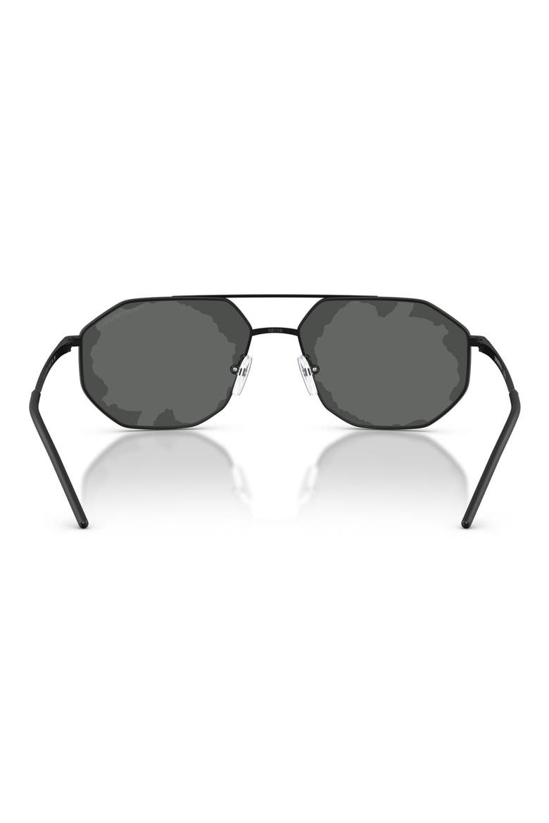58mm Aviator Sunglasses, Alternate, color, MATTE BLACK / BLACK MIRROR RED