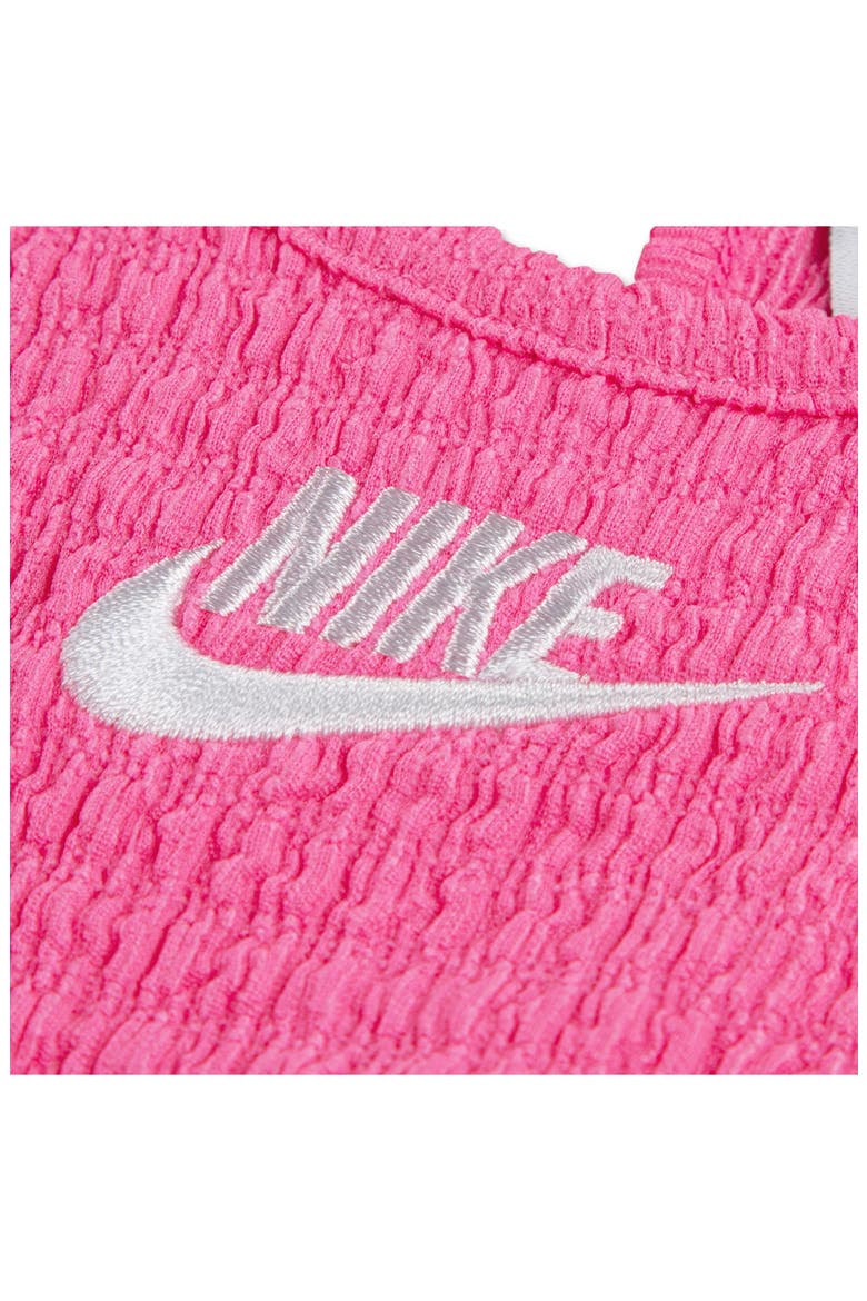 Logo Detail Textured Romper, Alternate, color, PINK GLOW