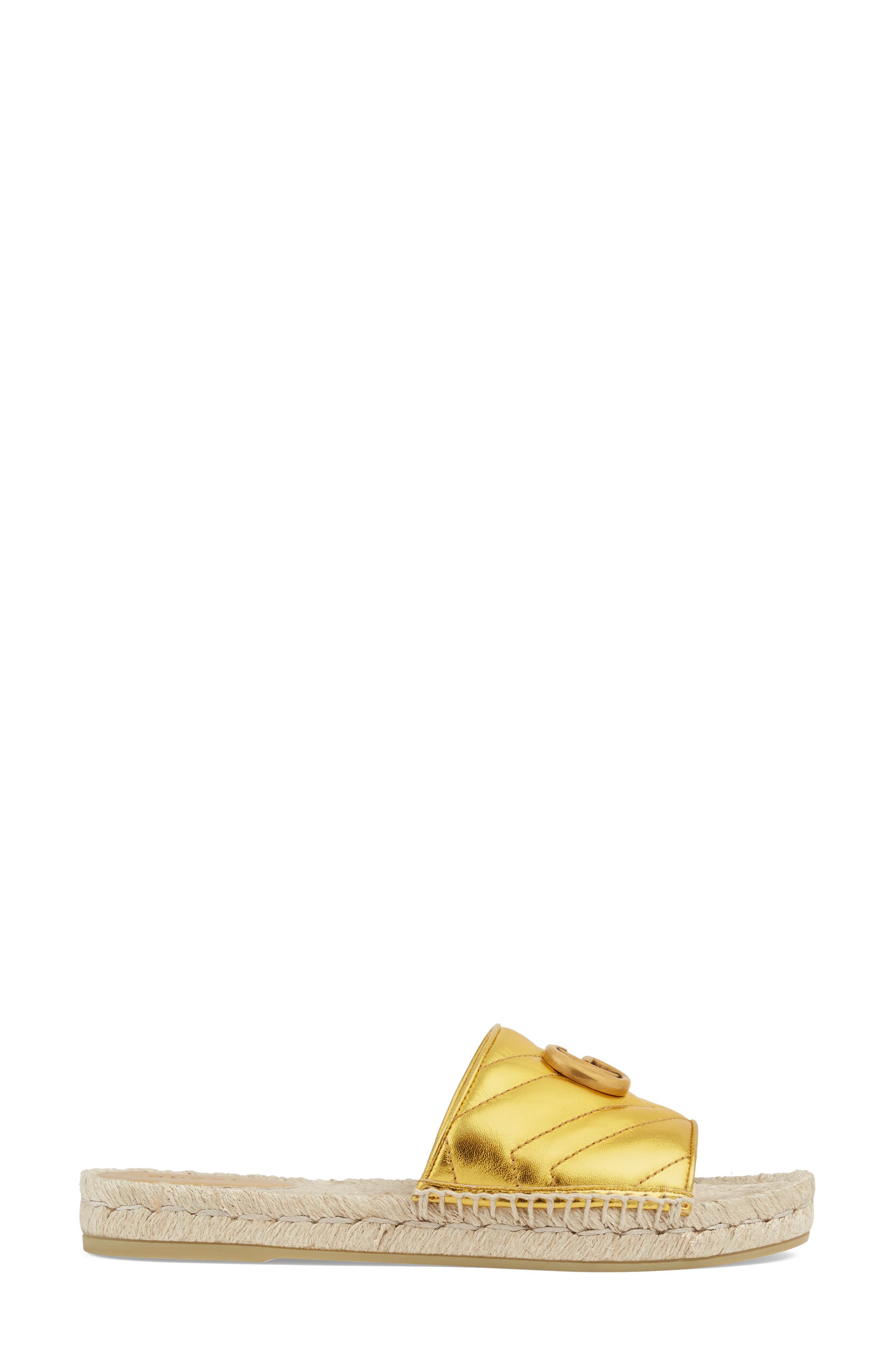 Pilar Espadrille Slide Sandal, Alternate, color, GOLD
