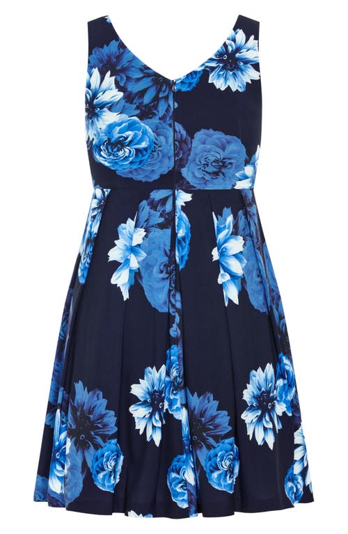 City Chic Ora Sleeveless Fit & Flare Minidress In Blue