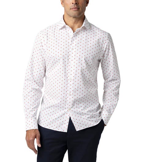 Reynolds Strawberry Print Contemporary Fit Shirt