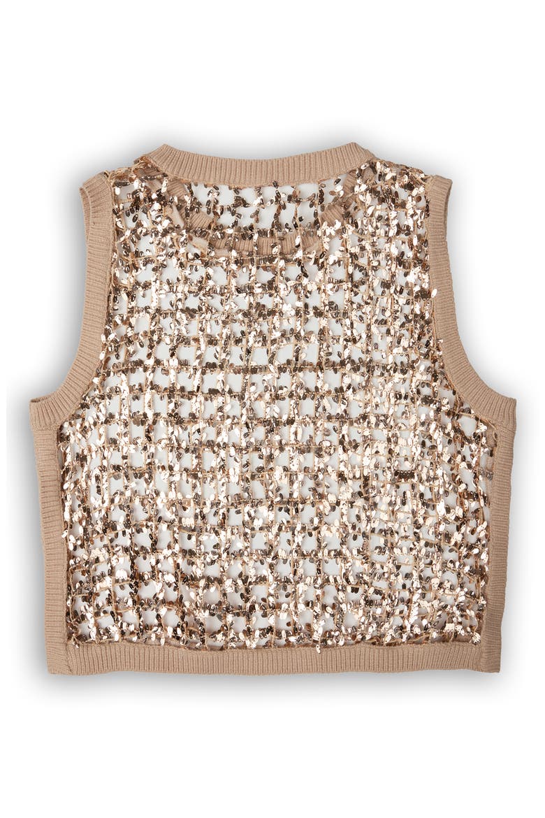Embellished Cropped Openwork Sweater Vest, Alternate, color, BLUSH