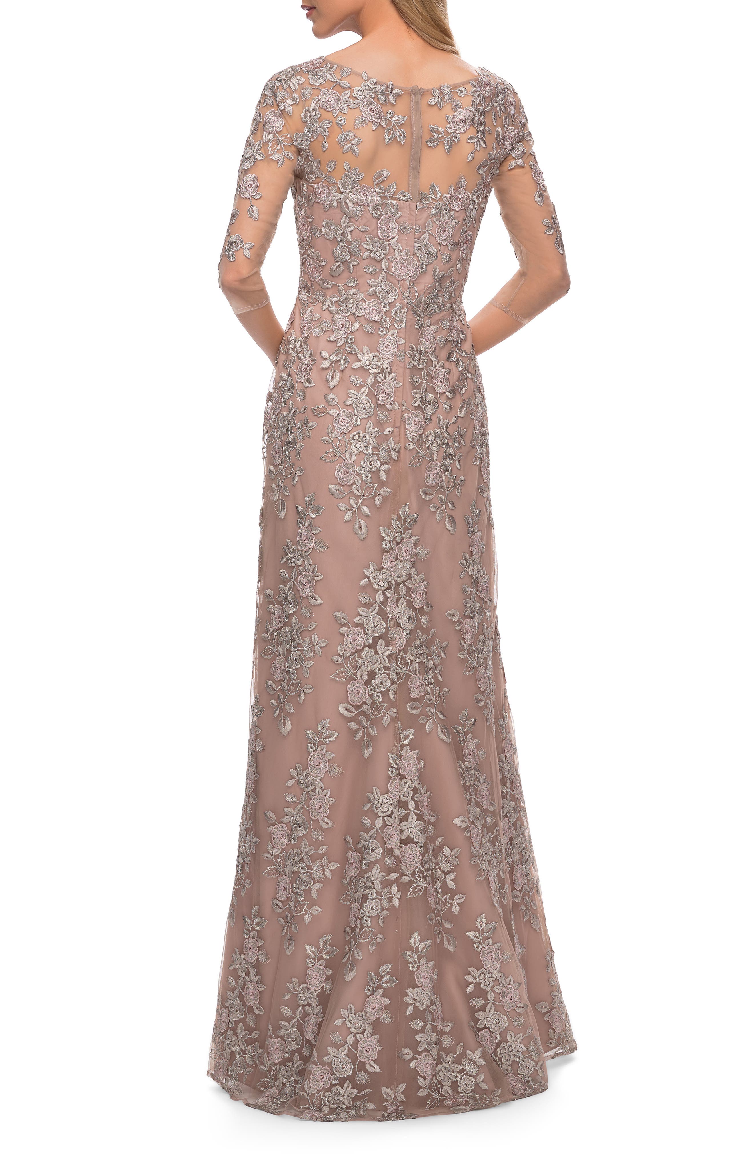 La Femme Floral Column Gown (Women) | Nordstrom