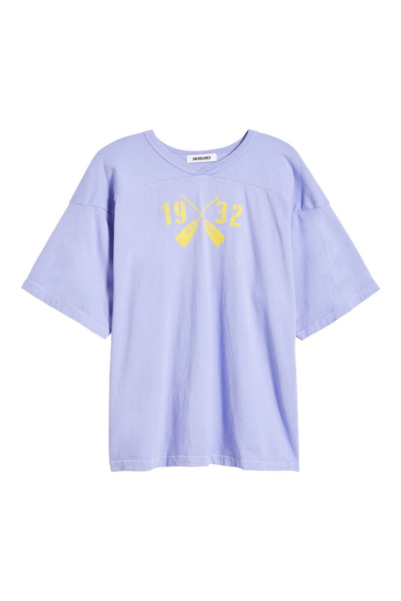 1932 Rowing V-Neck Cotton Graphic T-Shirt, Alternate, color, PURPLE MIST