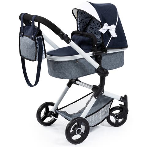 Pram Neo Vario Blue, Grey, White Fits Dolls Up to 20.5 Inch