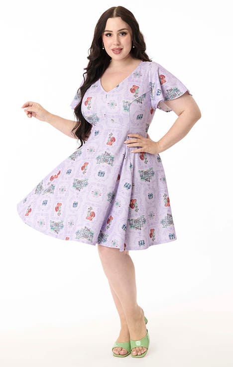 Plus Size 1950s Poppy Flare Dress