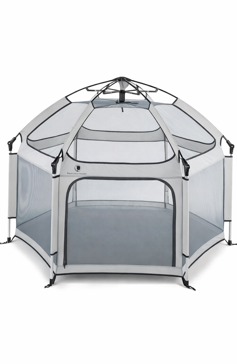 The California Beach Company Pop N Go LUXE Playpen Comfort Bundle, Main, color, Cosmic Gray