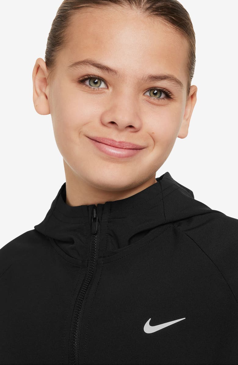Nike Kids' Dri-FIT UV Woven Training Jacket, Alternate, color, Black / Reflective Silver