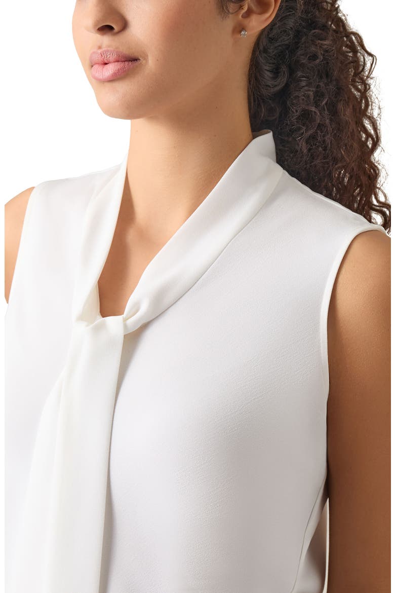 Sleeveless Tie Front Top, Alternate, color, WHITE