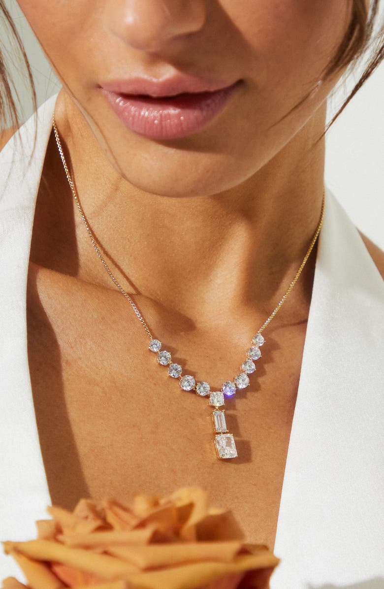 Nadri Invitation Only Cluster Y-Necklace, Alternate, color, Gold