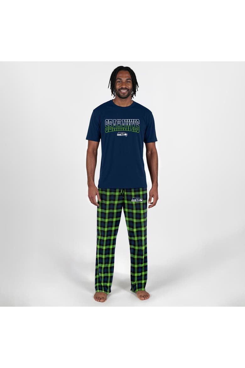 Men's Concepts Sport College Navy Seattle Seahawks Highland Sleep Set, Main, color, College Navy