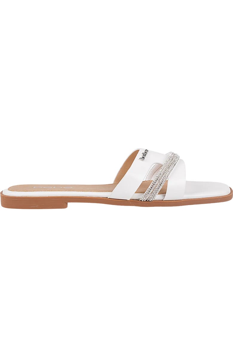 bebe Rhinestone Slide Sandal, Alternate, color, White