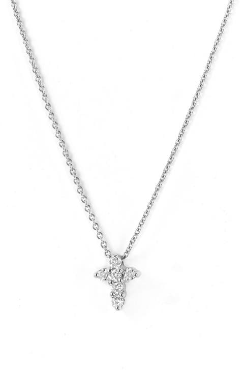 'Tiny Treasures' Diamond Cross Pendant Necklace