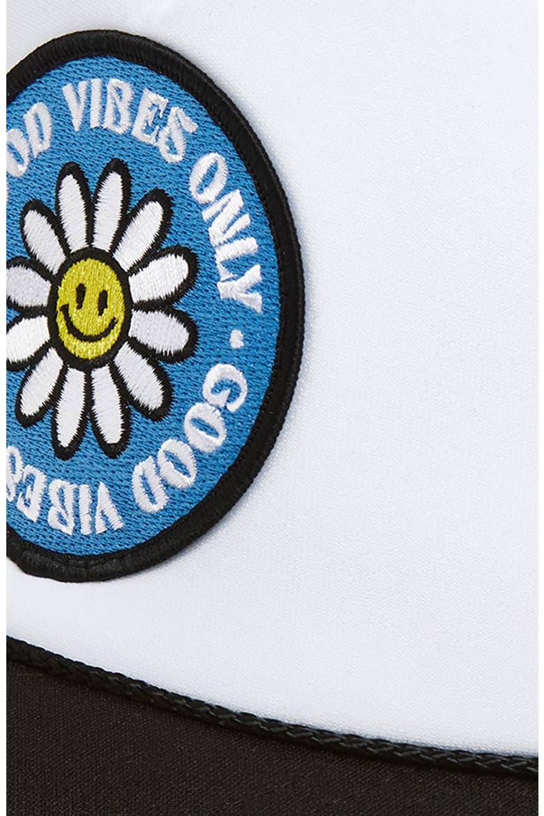Good Vibes Only II Patch Trucker Hat, Alternate, color, BLACK/ WHITE