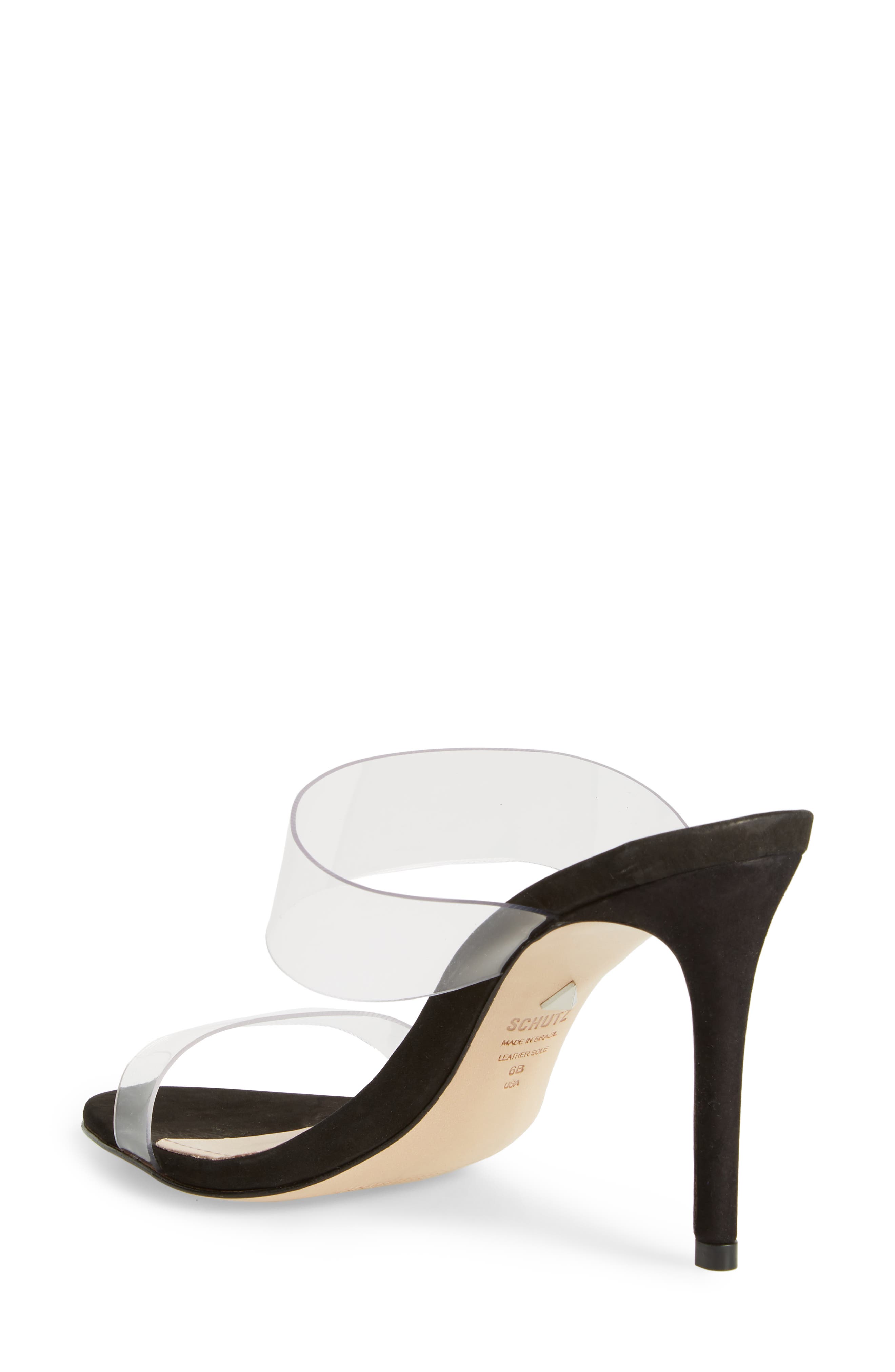 Schutz Ariella Stiletto Sandal, Alternate, color, Black/Transparent Vinyl Fabric