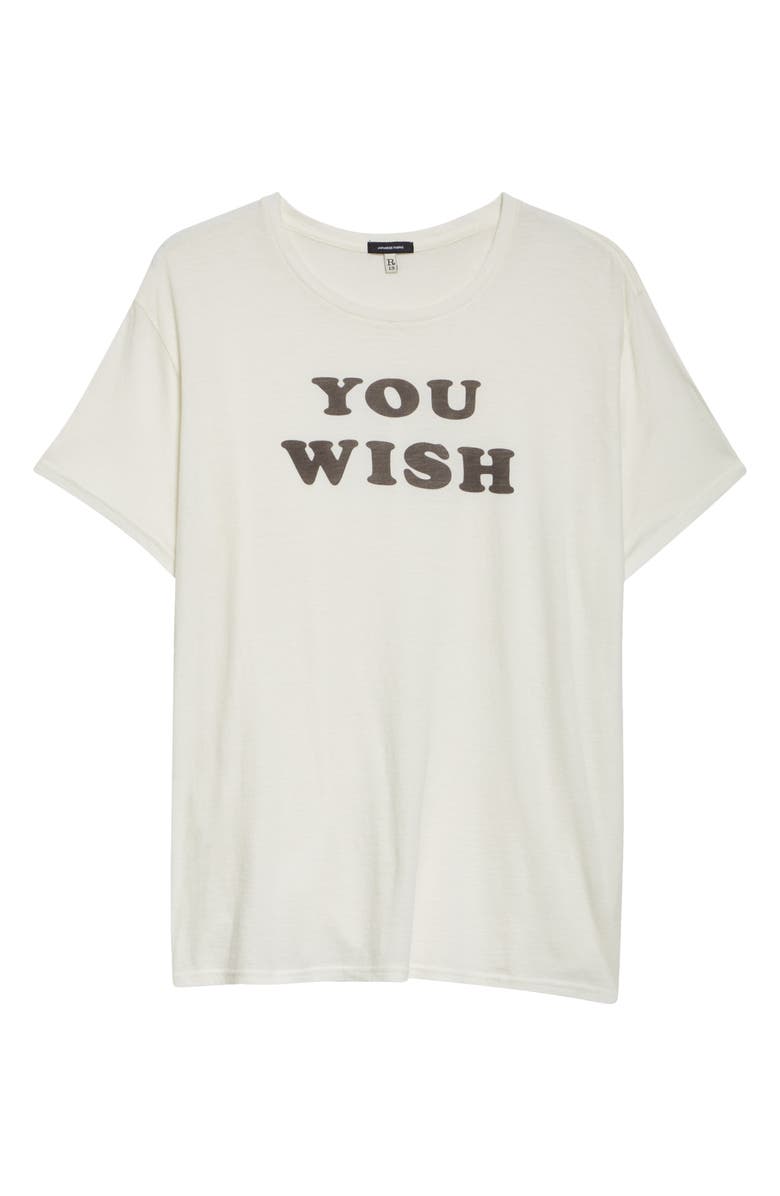 R13 You Wish Cotton & Cashmere Graphic T-Shirt, Alternate, color, Ecru