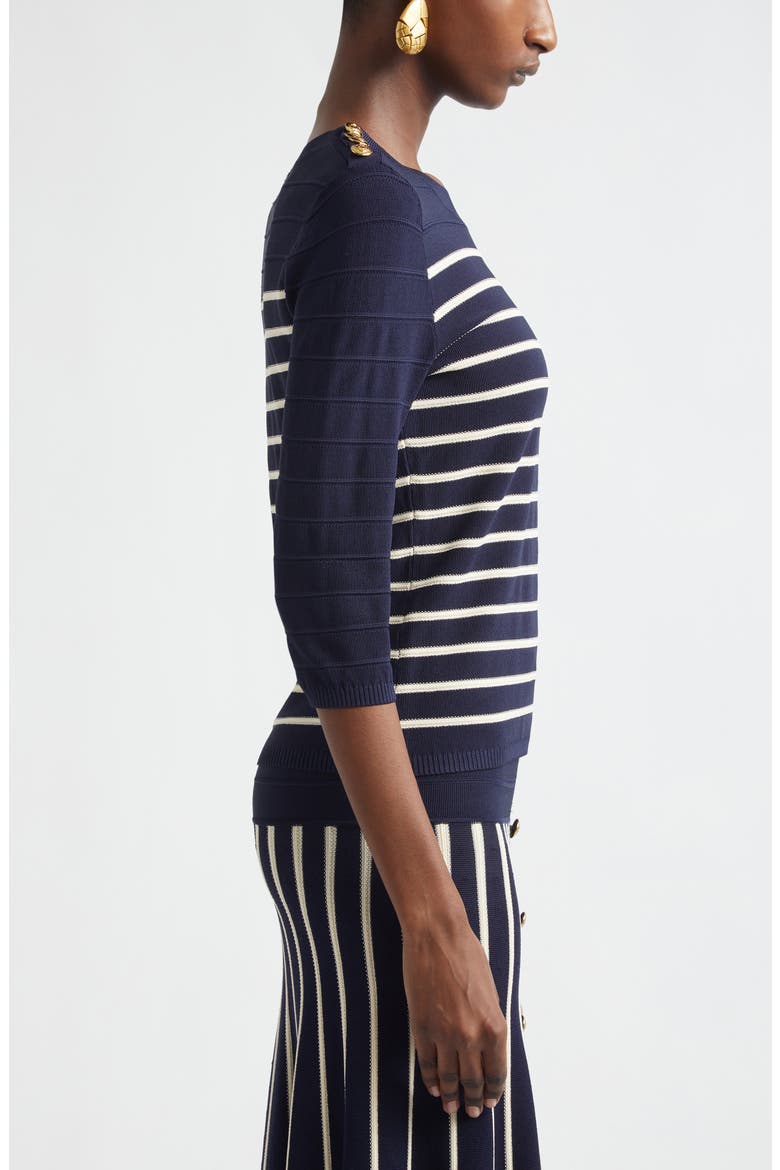 Kindred Spirit Luna Stripe Sweater, Alternate, color, NAVY/ CREAM