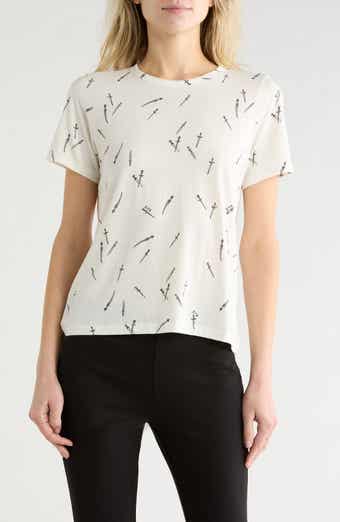 rag & bone Dagger Print Cotton Blend T-Shirt