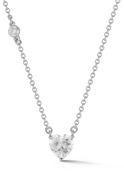 Heart Cut Cubic Zirconia Pendant Necklace