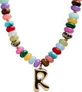 BaubleBar Semi Precious Bubble Initial Pendant Necklace