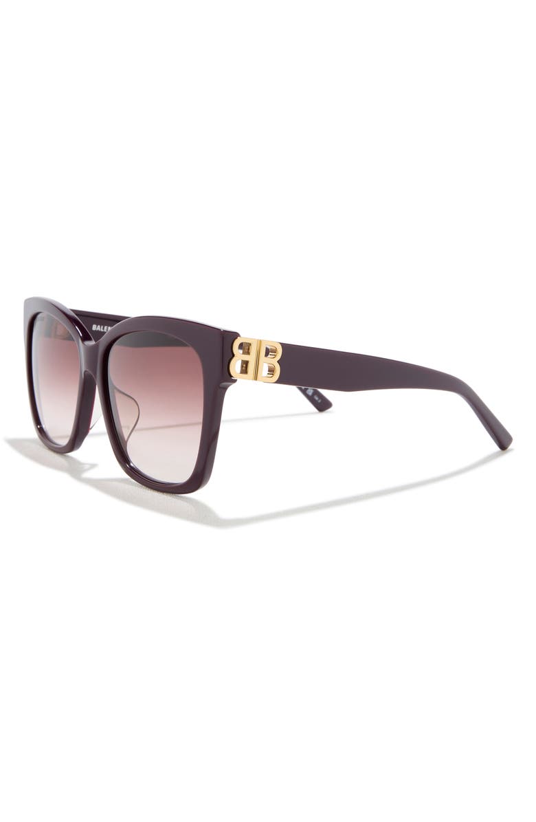 Balenciaga 57mm Square Sunglasses, Alternate, color, Violet Gold Red