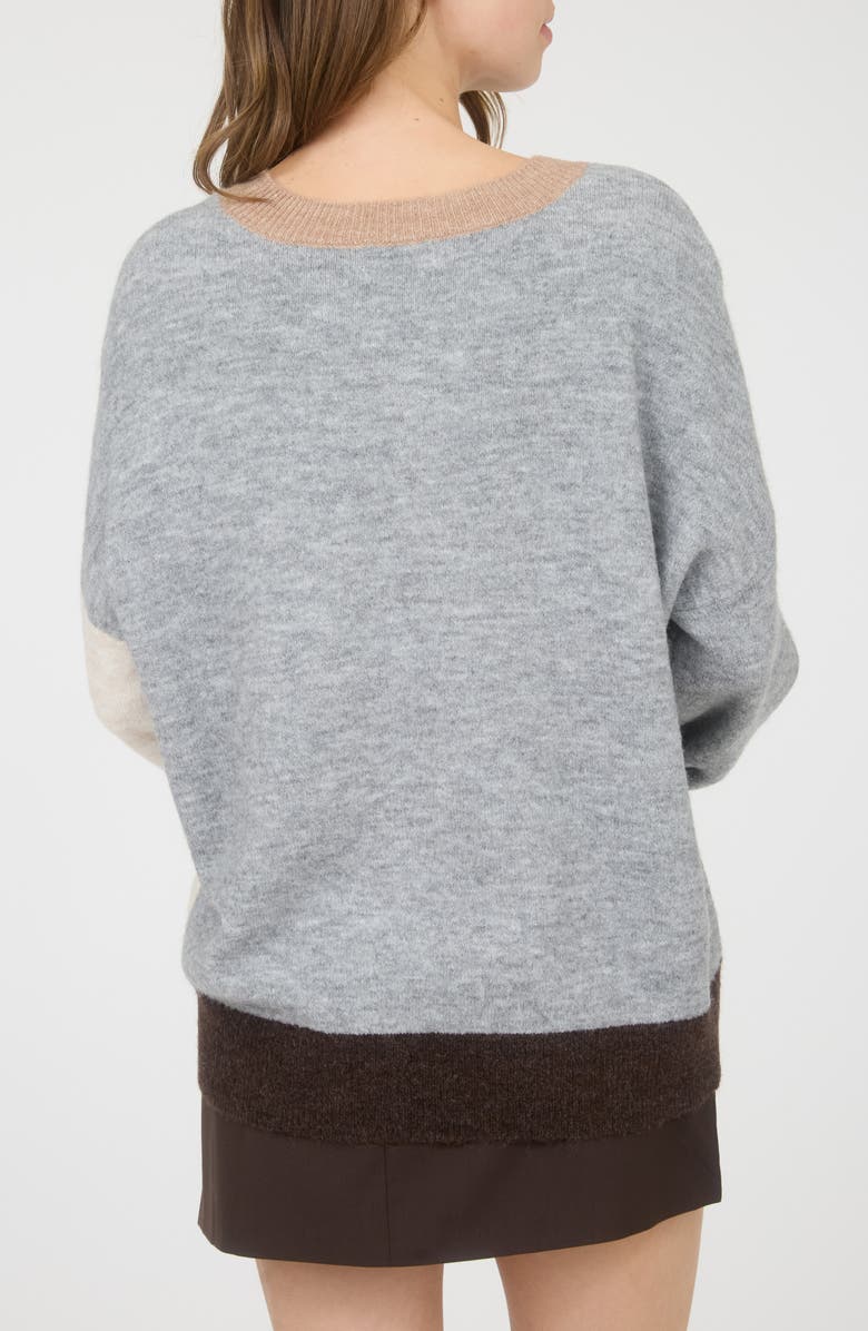 Blu Pepper Two-Tone Sweater, Alternate, color, Grey Multi
