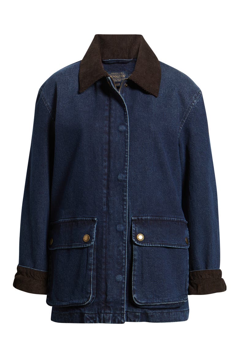 Cascades Denim Barn Coat, Alternate, color, DARK WASH