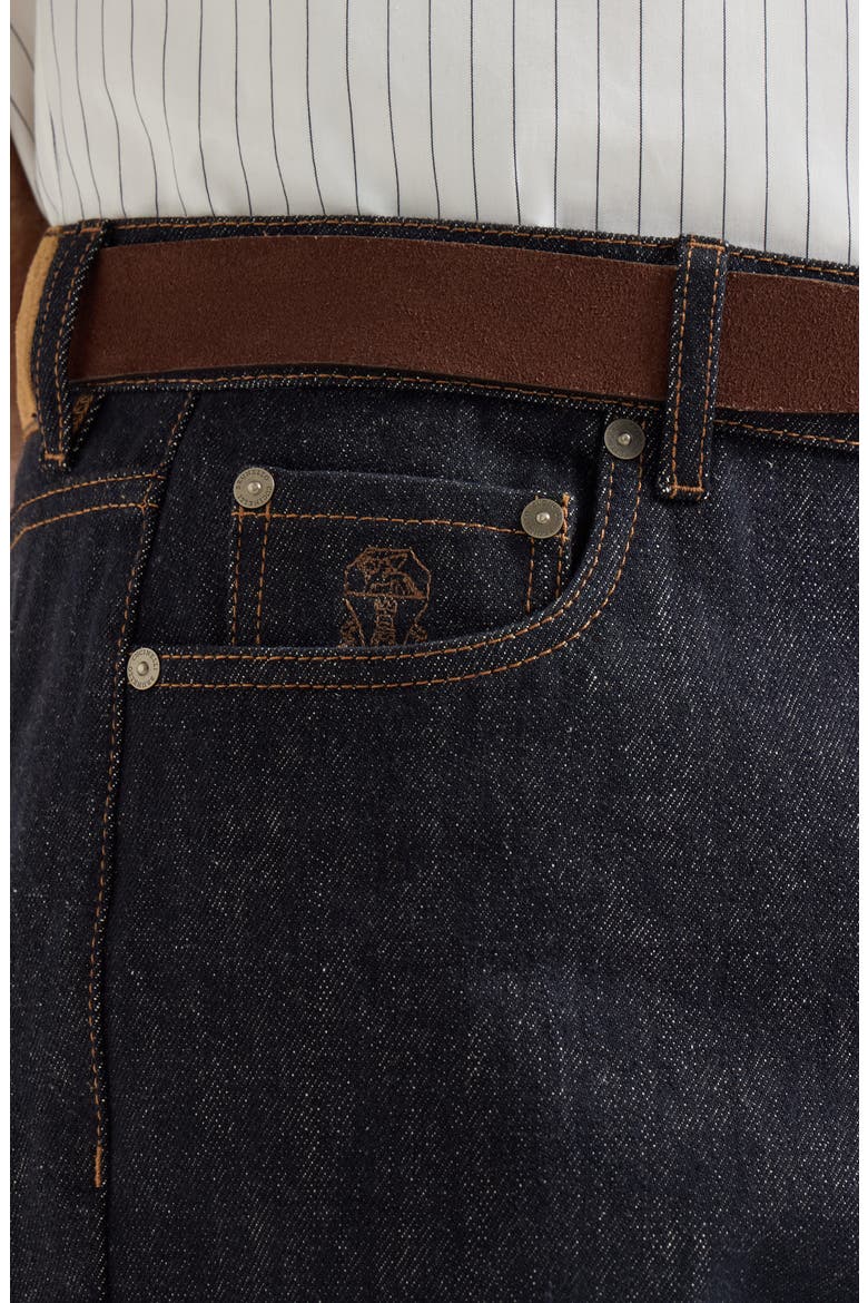 No-fade denim iconic fit five-pocket trousers, Alternate, color, Dark Denim