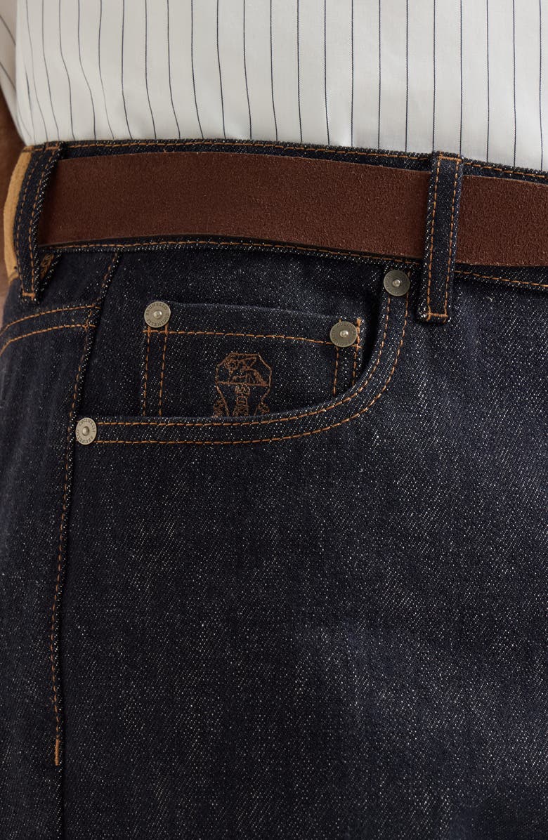 Brunello Cucinelli No-fade denim iconic fit five-pocket trousers, Alternate, color, Dark Denim