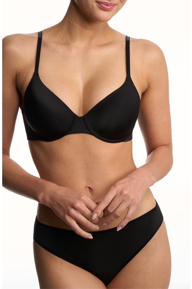 EverFit Seamless Convertible T-Shirt Bra, Alternate, color, BLACK