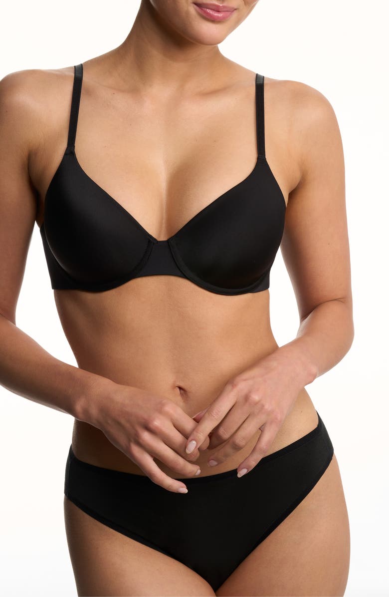 Natori EverFit Seamless Convertible T-Shirt Bra, Alternate, color, Black