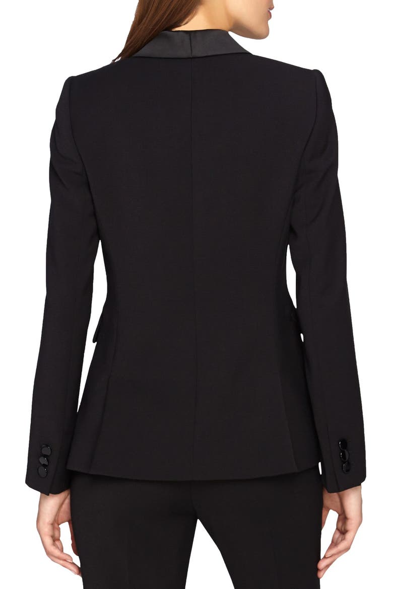 'Stephen' Double Breasted Tuxedo Jacket, Alternate, color, NOIR