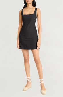 The Good Journey Square Neck Linen Blend Minidress