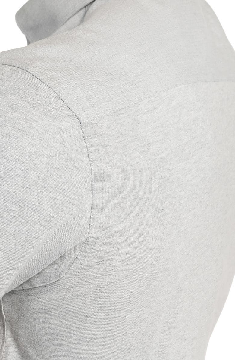 W.R.K Reworked Slim Fit Solid Short Sleeve Cotton Button-Down Shirt, Alternate, color, Grey