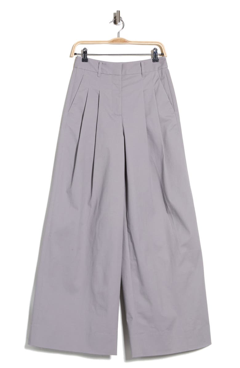Derek Lam 10 Crosby Juliana Wide Leg Pleated Pants, Alternate, color, Light Grey
