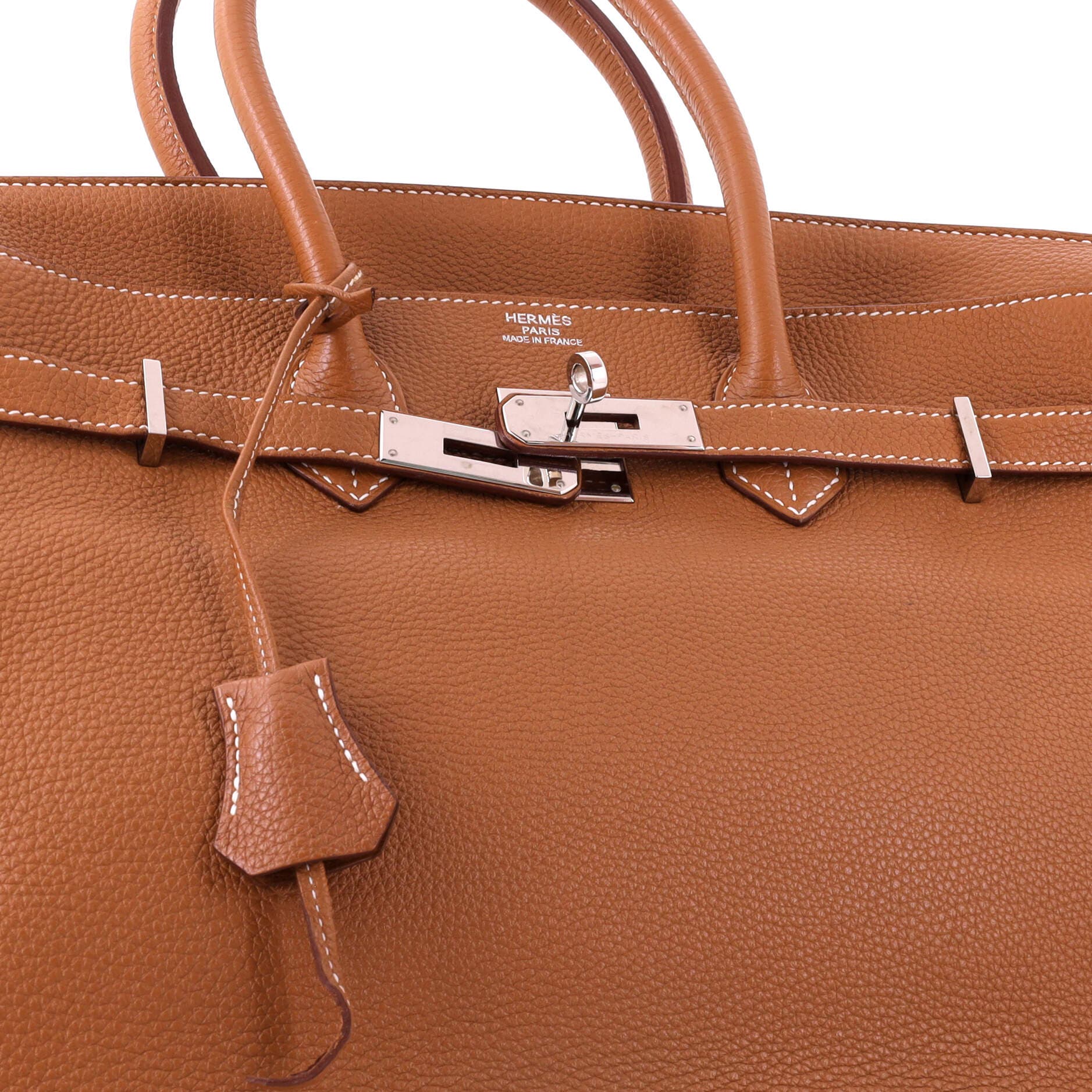 Birkin Handbag Brown Togo with Palladium Hardware 35, Alternate, color, Metallic Gold