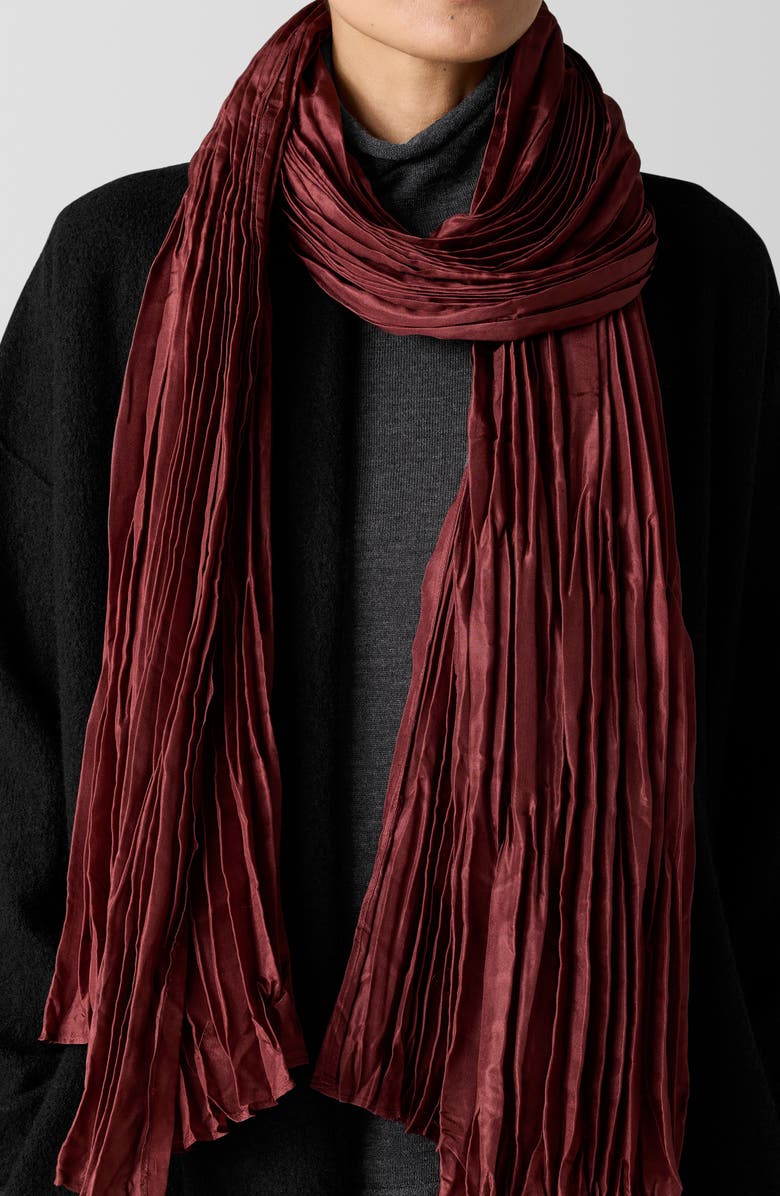 Eileen Fisher Whisper Silk Scarf, Alternate, color, Wine