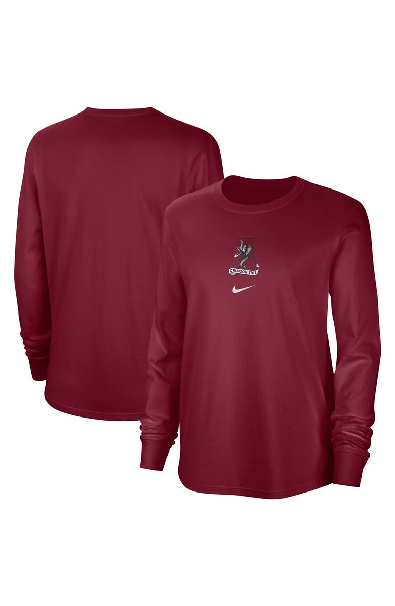Nike Women's Nike Crimson Alabama Crimson Tide Vintage Long Sleeve T-Shirt, Alternate, color, 