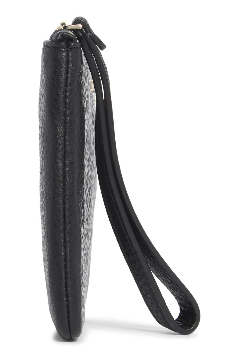 leila pebbled leather medium pouch, Alternate, color, BLACK