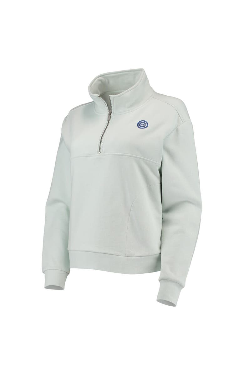 THE WILD COLLECTIVE Women's The Wild Collective Light Blue Chicago Cubs Two-Hit Quarter-Zip Pullover Top, Alternate, color, 