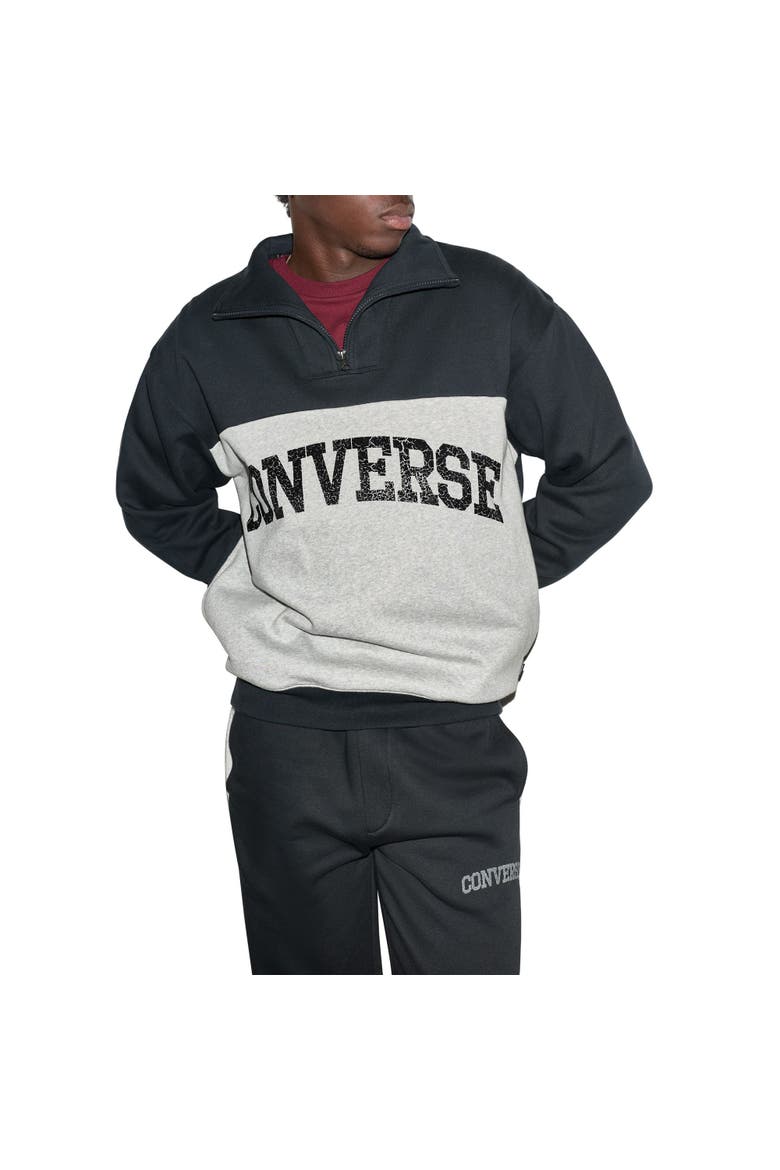Chuck Color Block Half Zip Sweatshirt, Main, color, Converse Black Multi