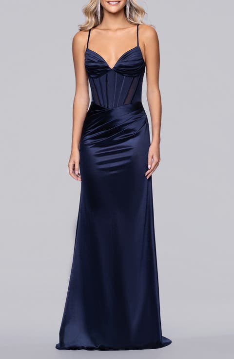 Satin Column Gown