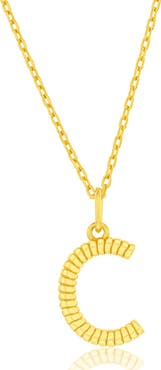 SIMONA Croissant Initial Pendant Necklace